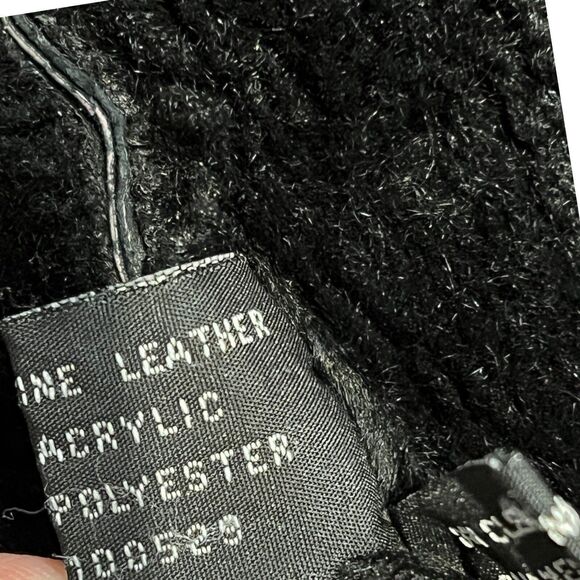 Vintage Steve Madden Leather Coat Small Black Fur Lined Y2K Suede Jacket - Picture 11 of 16